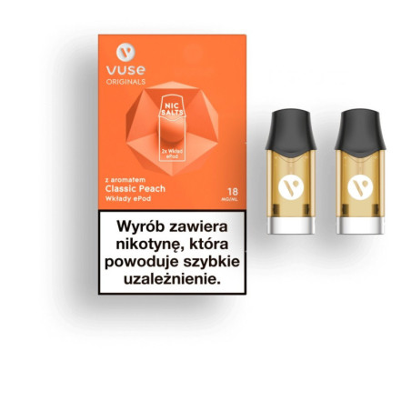 Wkłady do Vuse ePod z aromatem: Classic Peach vPro 18mg/ml (1 szt.) | Eliq Vapoteur